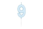Speelgoed - Globos Cake candle 4.5cm Pastel Blue no. 9 - 1189