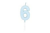 Speelgoed - Globos Cake candle 4.5cm Pastel Blue no. 6 - 1186