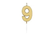 Speelgoed - Globos Cake candle 4.5cm Metallic Gold no. 9 - 1079