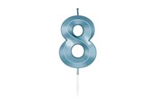 Speelgoed - Globos Cake Candle 6cm Metallic Light Blue no. 8 - 1058