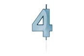Speelgoed - Globos Cake Candle 6cm Metallic Light Blue no. 4 - 1054