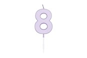 Speelgoed - Globos Cake candle 4.5cm Pastel Lilac no. 8 - 1218