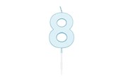 Speelgoed - Globos Cake candle 4.5cm Pastel Blue no. 8 - 1188