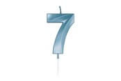 Speelgoed - Globos Cake Candle 6cm Metallic Light Blue no. 7 - 1057