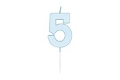 Speelgoed - Globos Cake candle 4.5cm Pastel Blue no. 5 - 1185