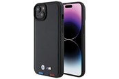 Mobiel - Covers & Cases - BMW BMHCP15M22PTDK iPhone 15 Plus 6.7" black/black Leather Stamp Tricolor - 3666339143350