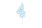 Speelgoed - Globos Cake candle 4.5cm Pastel Blue no. 4 - 1184