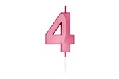 Speelgoed - Globos Cake Candle 6cm Metallic Light Pink no. 4 - 1044