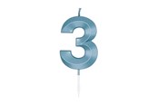 Speelgoed - Globos Cake Candle 6cm Metallic Light Blue no. 3 - 1053
