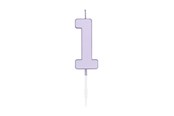 Speelgoed - Globos Cake candle 4.5cm Pastel Lilac no. 1 - 1211