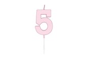 Speelgoed - Globos Cake candle 4.5cm Pastel Pink no. 5 - 1115