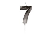 Speelgoed - Globos Cake candle 6cm Metallic Black no. 7 - 1067