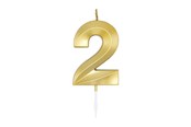 Speelgoed - Globos Cake Candle 6cm Metallic Gold no. 2 - 1012