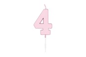 Speelgoed - Globos Cake candle 4.5cm Pastel Pink no. 4 - 1114