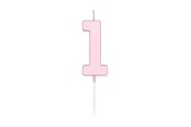 Speelgoed - Globos Cake candle 4.5cm Pastel Pink no. 1 - 1111