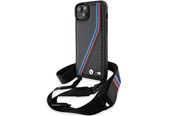 Mobiel - Covers & Cases - BMW M Edition Carbon Tricolor Lines & Strap case for iPhone 15 Plus / 14 Plus - black - 3666339235666