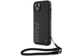 Mobiel - Covers & Cases - BMW Signature Leather Wordmark Cord Case for iPhone 15/14/13 - Black - 3666339232658