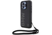 Mobiel - Covers & Cases - BMW Signature Leather Wordmark Cord case for iPhone 15 Pro Max - black - 3666339232689