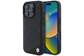 Mobiel - Covers & Cases - BMW Signature Leather Crossing Lines Pattern iPhone 16 Pro Case - Black - 3666339323547
