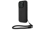 Mobiel - Covers & Cases - BMW Signature Leather Wordmark Cord Case for iPhone 16 Pro - Black - 3666339323462