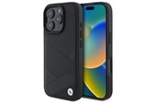 Mobiel - Covers & Cases - BMW Sign Leather Crossing Lines Pattern iPhone 16 Pro Max Case - Black - 3666339323554