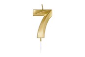 Speelgoed - Globos Cake Candle 6cm Metallic Gold no. 7 - 1017