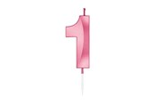 Speelgoed - Globos Cake Candle 6cm Metallic Light Pink no. 1 - 1041