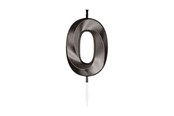 Speelgoed - Globos Cake Candle 6cm Metallic Black no. 0 - 1060