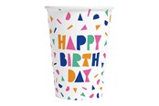 Speelgoed - Globos Happy Birthday Paper Cups 210ml - 8 pcs. - 7179