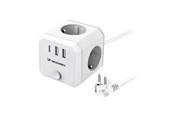 Mobiel - Adapters & Opladers - Wozinsky WKZ-3B Power Cube 4x AC 2x USB-A 1x USB-C 4000 W with 1.8 m Cable - White - 5907769388644