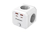 Mobiel - Adapters & Opladers - Wozinsky WKZ-4B Power Cube 4x AC 2x USB-A 2x USB-C PD 20 W 4000 W - White - 5907769388651