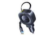 Mobiel - Adapters & Opladers - Baseus PrimeTrip VR2 30W + 30W Car Charger with Retractable USB-C Cable - Black - C0206401