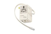 Mobiel - Adapters & Opladers - Baseus EnerCore CG11 70W 6-in-1 Travel Adapter with Retractable USB-C Cable - White - E0307E01