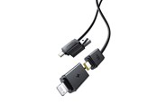 USB-kabel - Baseus Versatile 60W USB-C - USB-C Cable with USB-A and Lightning Adapters 0.6 m - Black - P10383000121-00