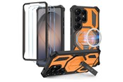Mobiel - Covers & Cases - Tech-Protect MagBlast MagSafe Case + Tempered Glass 2-Pack for Samsung Galaxy S26 Ultra - Black and Orange - 5906302323746