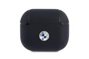 Mobiel - Overige accessoires - BMW Genuine Leather Silver Logo Case for AirPods 3 - Navy Blue - 3666339009458