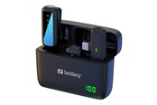 Microfoon - Sandberg Streamer USB-C Wireless Mic x2 - Dual Wireless Mics | 2.4GHz | 25m Range | Charging Case - 126-55