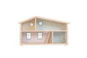 Pop, teddybeer en materiaal - Micki Lundby poppenhuis met 2 verdiepingen met openslaande deuren; trap inbegrepen. - 18369