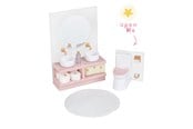 Pop, teddybeer en materiaal - Micki Lundby toiletset met toiletborstel, toiletpapier, mand, wastafel & spiegel. Toiletbril kan open. Vanaf 3 jaar - 18392