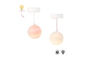 Pop, teddybeer en materiaal - Micki Lundby papieren plafondlampen met licht. Werkt op 2x CR2032 batterijen (niet inbegrepen); 15-minuten automatische uitschakeling. - 18399