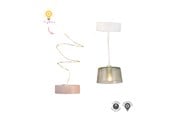 Pop, teddybeer en materiaal - Micki Lundby plafondlamp & lichtslinger met licht. Werkt op 2x CR2032 batterijen (niet inbegrepen). 15-minuten automatische uitschakeling. - 18403