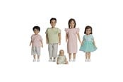 Pop, teddybeer en materiaal - Micki Lundby Jamie familie: moeder, vader, 2 kinderen & 1 baby. Afneembare kleding. Leeftijd 3+ - 18408