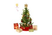 Pop, teddybeer en materiaal - Micki Lundby kerstboom met cadeaus, ornamenten en lichtslinger (vereist 1x CR2032 batterij, niet inbegrepen; 15-minuten automatische uitschakeling; leeftijd 3+) - 18414