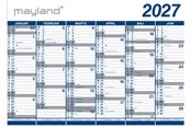 Kalender - Mayland Kæmpekalender 2x6 mdr. PP-plast rør 2027 - 27065400