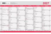 Kalender - Mayland Kontorkalender Stor m/flagdage 2027 - 27055000