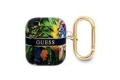 Mobiel - Overige accessoires - GUESS GUA2HHFLB AirPods cover blue/blue Flower Strap Collection - 3666339041878