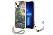 Mobiel - Covers & Cases - GUESS GUHCP13SHFLSB iPhone 13 mini 5.4" blue/blue hardcase Flower Strap - 3666339040437