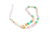 Mobiel - Overige accessoires - GUESS pendant GUSTFLWP Phone Strap pink/pink Heishi Beads - 3666339048365