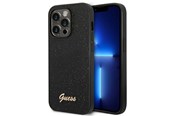 Mobiel - Covers & Cases - GUESS Glitter Script Case for iPhone 14 Pro - Black - 3666339065140