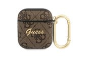 Mobiel - Overige accessoires - GUESS GUA24GSMW AirPods cover brown / brown 4G Script Metal Collection - 3666339009724